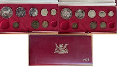 ЮАР - набор 8 монет 1/2 1 2 5 10 20 50 Cents 1 Rand 1975 - серебро - в коробочке - aUNC / XF