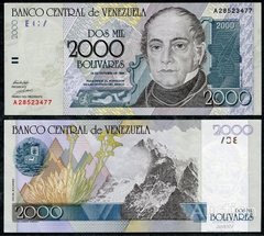 Венесуэла - 2000 Bolivares 29.10. 1998 - Pick 80 - aUNC / XF+
