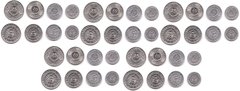 Нидерландские Антилы - 5 шт х набор 4 монеты 1 5 10 25 Cents 2016 - 2022 - UNC