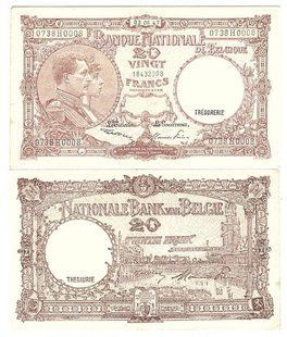 Бельгія - 20 Francs 1947 - P. 111 - 03.06.47 - VF