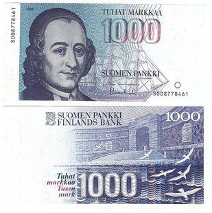Фінляндія - 1000 Markkaa 1986 - Pick 117 - No Litt.! - aUNC / UNC