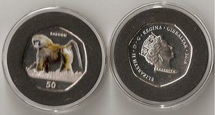 Гибралтар - 50 Pence 2018 - MONKEY BABOON - UNC