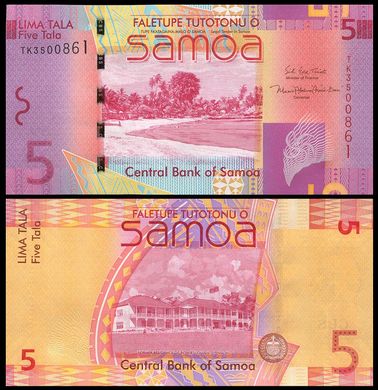 Samoa - 5 pcs x 5 Tala 2017 - P. 38c - UNC