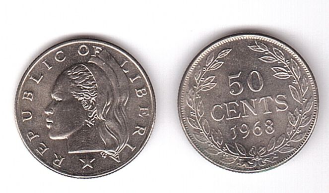 Либерия - 50 Cents 1968 - aUNC / UNC