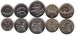 Ісландія - 5 шт х набір 5 монет 1 5 10 50 100 Kronur 2005 - 2011 - UNC