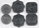 Bangladesh - 5 pcs х set 3 coins 1 5 10 Poisha 1974 - 1994 - aUNC / UNC