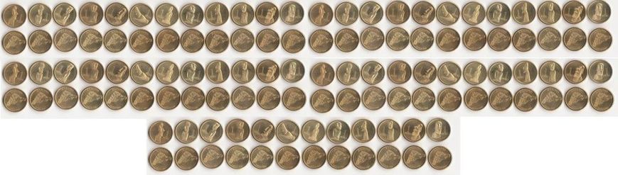 Острів Пасхи - 5 шт x набір 12 монет x 1 Peso 2021 ( 2022 ) - Статуї Моаї - Латунь - ( Weight - 2,3 grams, Diameter - 14 mm ) - UNC