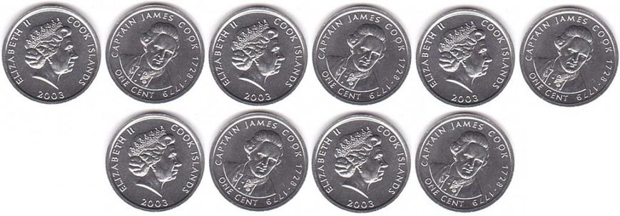 Cook Islands - 5 pcs х 1 Cent 2003 - Cook - UNC