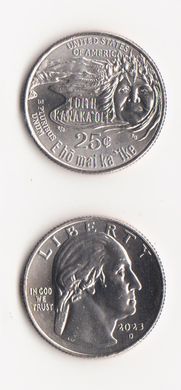 USA - 5 pcs x 1/4 ( Quarter ) Dollar ( 25 Cents ) 2023 - D - Edith Kanaka'ole - American women - UNC