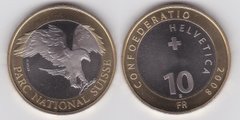 Швейцария - 10 Francs 2008 - Швейцарський національний парк - Золотий орел - UNC