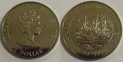Острова Питкэрн - 1 Dollar 1990 - 200 лет созданию поселения - UNC