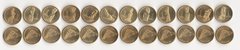 Остров Пасхи - набор 12 монет x 1 Peso 2021 ( 2022 ) - Статуи Моаи - Латунь - ( Weight - 2,3 grams, Diameter - 14 mm ) - UNC