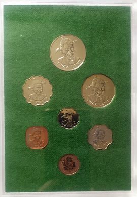 Свазіленд - набір 7 монет 1 2 5 10 20 50 Cents 1 Lilangeni 1974 - у футлярі - Proof / aUNC