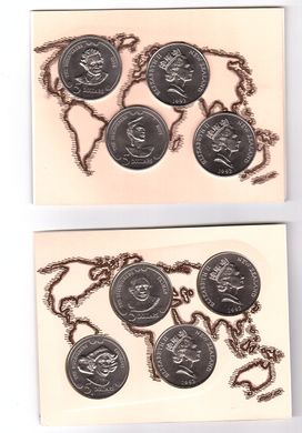 New Zealand - set 4 coins x 5 Dollars 1992 - commemorative - in folder - UNC