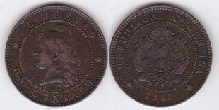 Аргентина - 1 Centavo 1891 - VF
