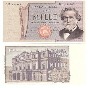 Італія - ​​1000 Lire 1971 - P. 101b - signatures: Carli & Lombardo - UNC