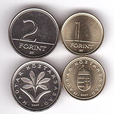 Угорщина - 10 шт х 1 + 2 Forint 2007 - UNC