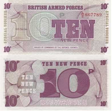 British Armed Forces - 10 N. Pence 1972 - 6th. S. M48 - UNC