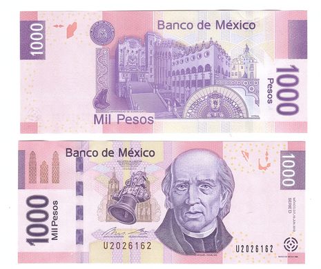 Мексика – 1000 Pesos 10.6. 2013 - Serie D - aUNC/UNC
