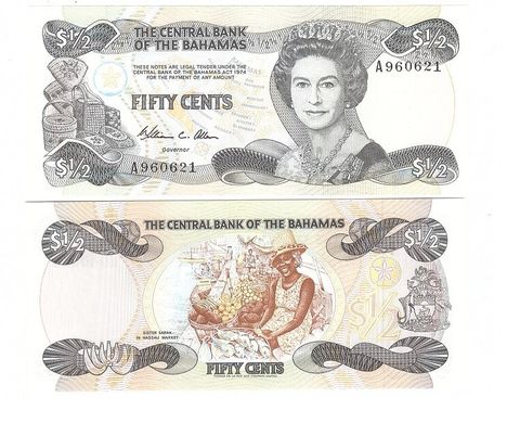 Bahamas - 1/2 Dollar ( 50 Cents ) 1974 ( 1984 ) - Pick 42 - UNC