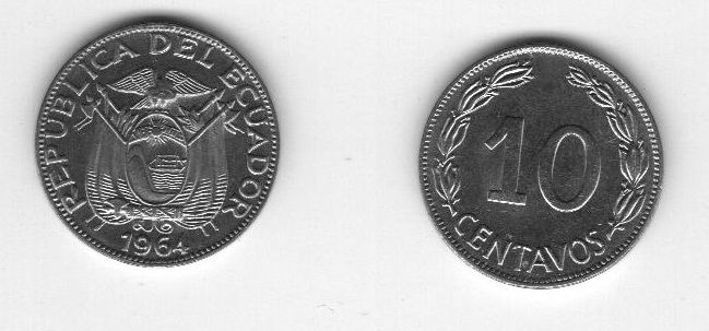 Эквадор - 10 Centavos 1964 - UNC