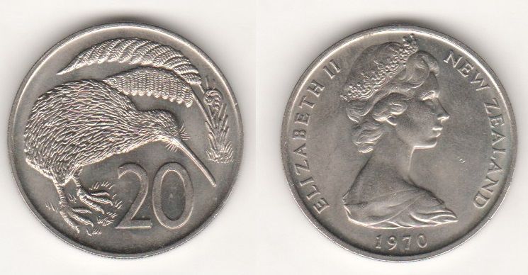 Нова Зеландія - 20 Dollars 1970 - XF