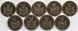 Fantasy / Biafra - set 9 coins x 10 Shillings 2017 - 2021 - Animals - UNC