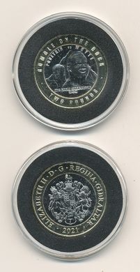 Gibraltar - 2 Pounds 2021 - Battle Whyte - Povetkin - comm. - in a capsule - UNC