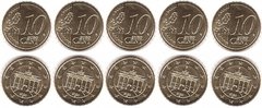 Германия - 5 шт х 10 Cent 2023 - D - UNC
