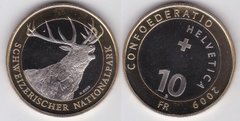 Switzerland - 10 Francs 2009 - Swiss National Park - Deer - UNC