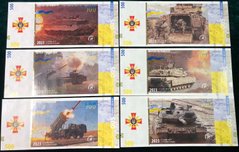 Україна - набір 6 банкнот х 500 Hryven 2023 - Зброя України - (3 -й випуск) - UNC