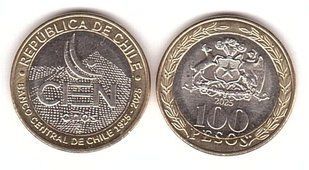 Chile - 100 Pesos 2025 - 100th anniversary of the Central Bank of Chile - bimetall - UNC