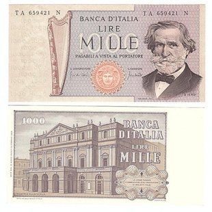 Італія - ​​1000 Lire 1969 - P. 101a - signatures: Carli & Lombardo - UNC