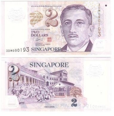 Сингапур - 2 Dollars 2005 - P. 46a - UNC