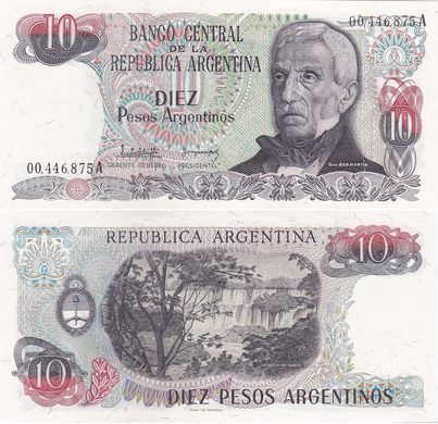 Аргентина - 10 Pesos 1983 - 1984 P. 313a(1) - UNC