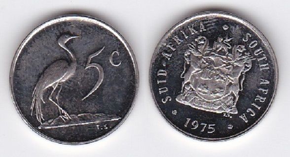 ЮАР - 5 Cents 1975 - aUNC