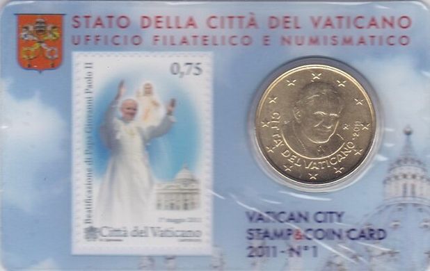 Ватикан - 50 Cent 2011 - #1 - in folder - UNC