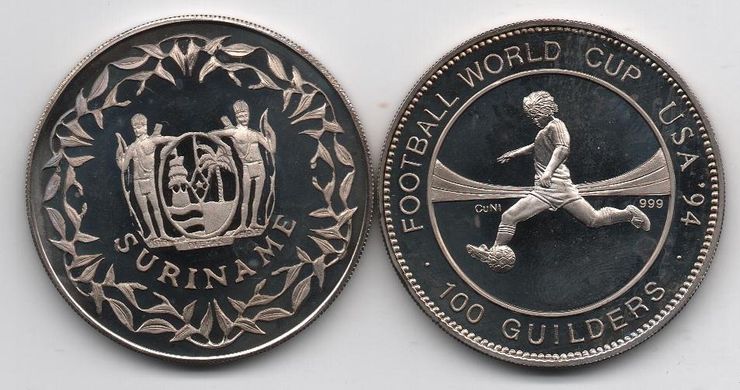 Suriname - 100 Guilders 1994 - Football World Cup - PROOF