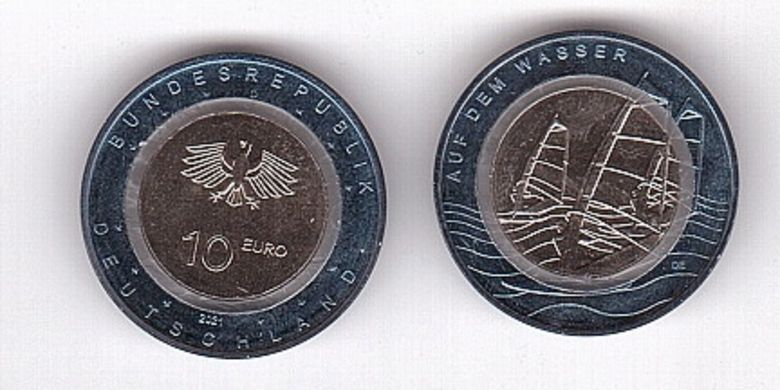 Germany - 3 pcs x 10 Euro 2021 - D - Series Air in motion - UNC