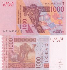 West African St. - 1000 Francs 2014 - Pick 815Ti - letter T - UNC