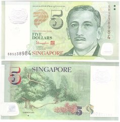 Сингапур - 5 Dollars 2007 - 2018 - P. 47f - 1 Romb - UNC