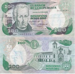 Колумбія - 200 Pesos Oro 1985 - P. 429b - serie 34429267 - VF