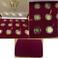 Україна - набір 12 монет x 2 Hryvni 2006 - 2008 - золото - серія Знаки зодіаку - ( сертифікатів 10 шт ) - UNC