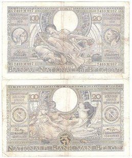 Бельгія - 100 Francs 1941 - P. 107 - 02.09.41 - VF