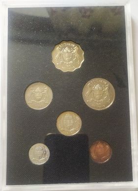 Ботсвана - набір з 6 монет - 1 5 10 25 50 Thebe + 1 Pula 1976 - у футлярі - Proof