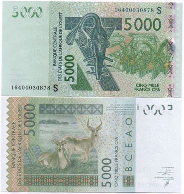 Західна Африка / Гвінея -Бісау - 5000 Francs 2016 - S - UNC