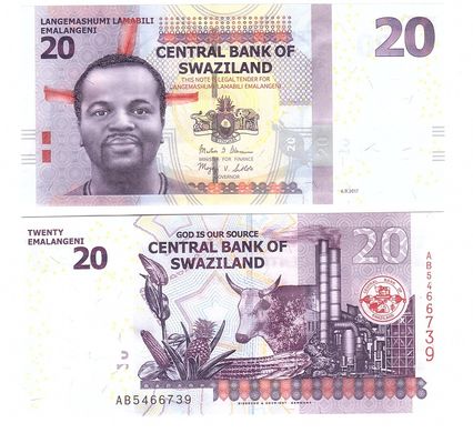 Swaziland - 5 pcs x 20 Emalangeni 2017 - Pick 37c - UNC