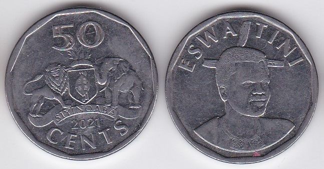 Свазиленд - 5 шт х 50 Cents 2021 - XF