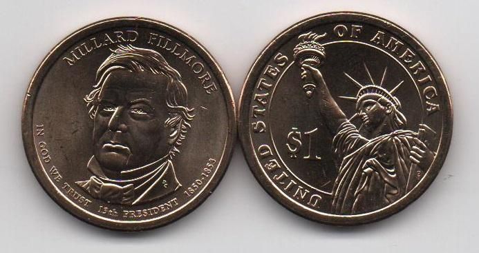 USA - 1 Dollar 2010 - P - Millard Fillmore 13th President - UNC