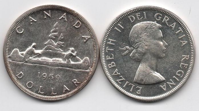 Canada - 1 Dollar 1959 - silver 0.800 - aUNC / XF+